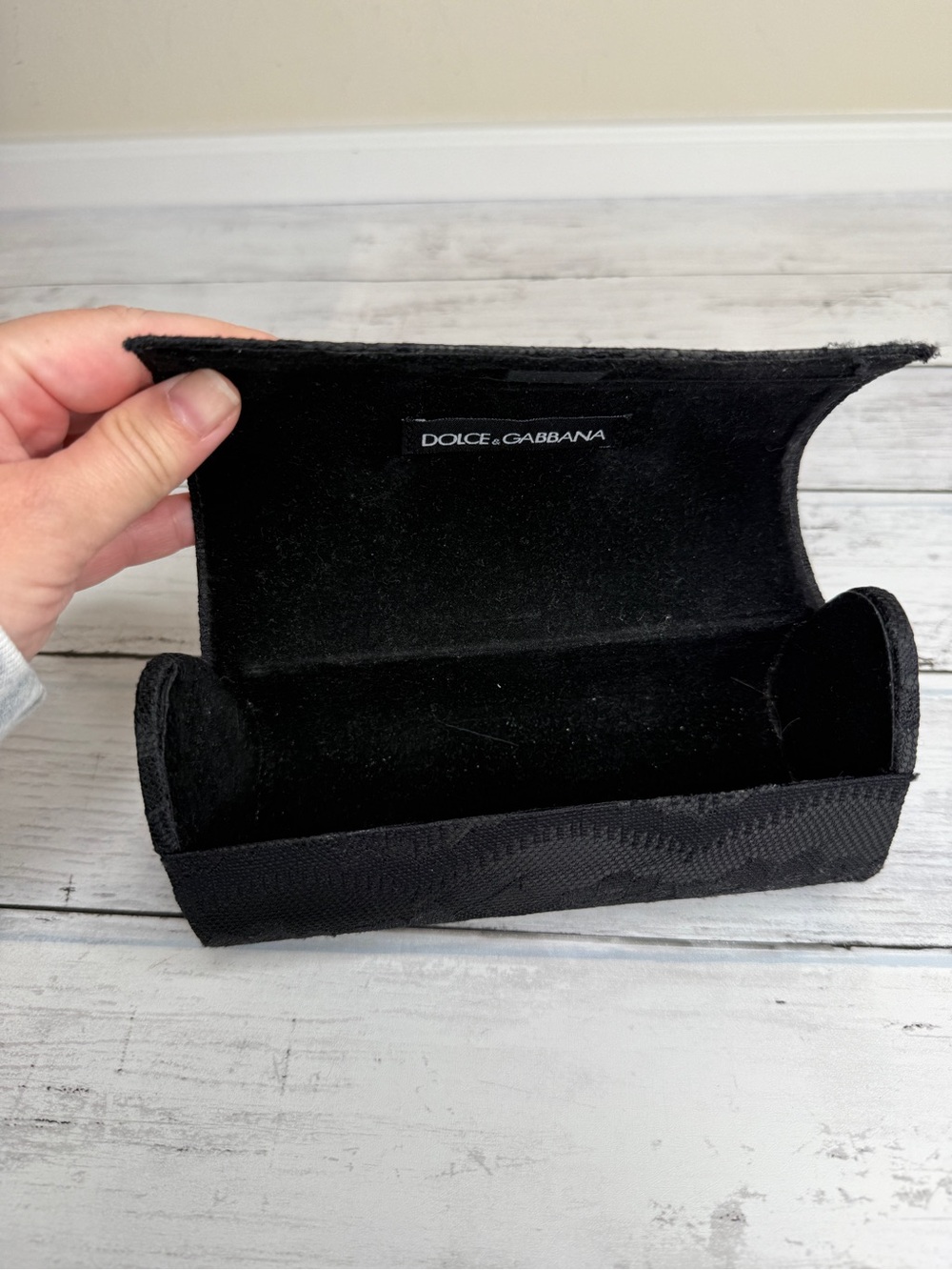 Dolce & Gabbana Black lace textured Eyewear Case